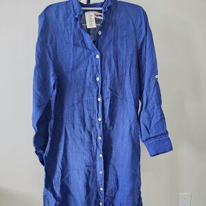 Puro Lino Annie B. Dress Size M Color:  Vibrant blue.